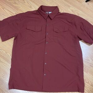 5.11 Tactical Short Sleeve Freedom Flex Woven Maroon Shirt